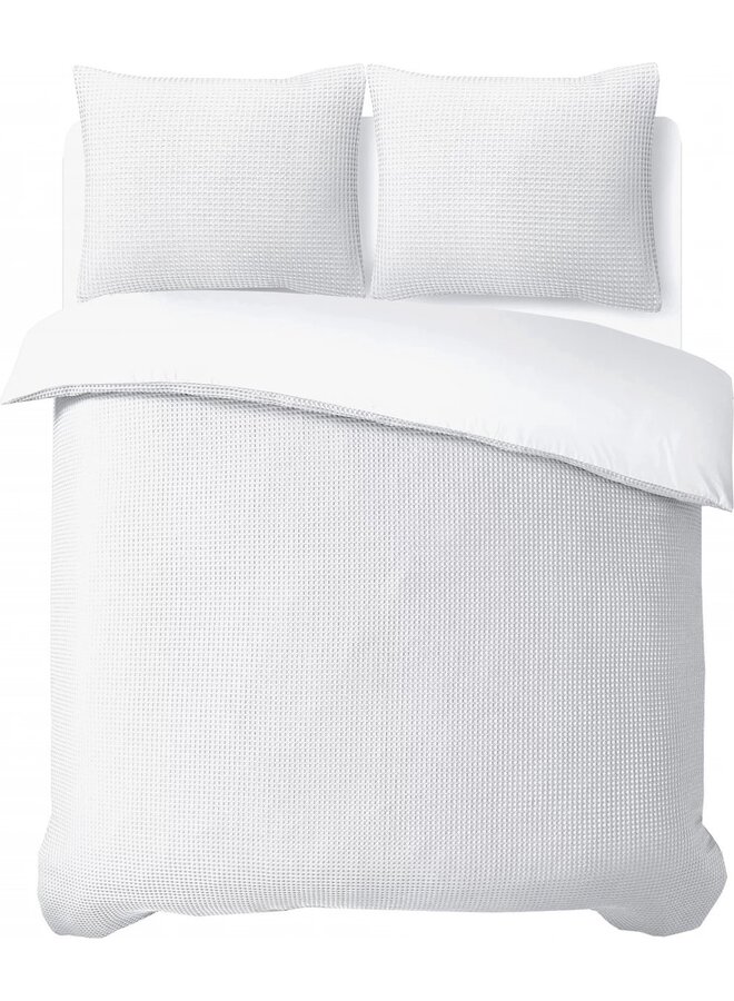 Sleeptime Dekbedovertrek Waffle Wit - Microvezel