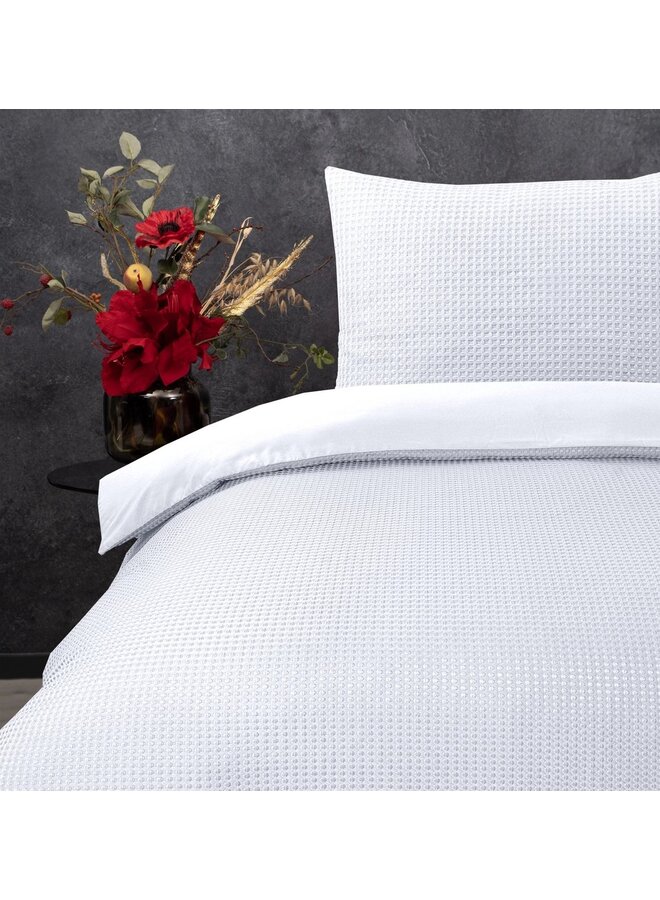 Sleeptime Dekbedovertrek Waffle Wit - Microvezel