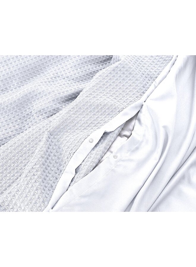 Sleeptime Dekbedovertrek Waffle Wit - Microvezel