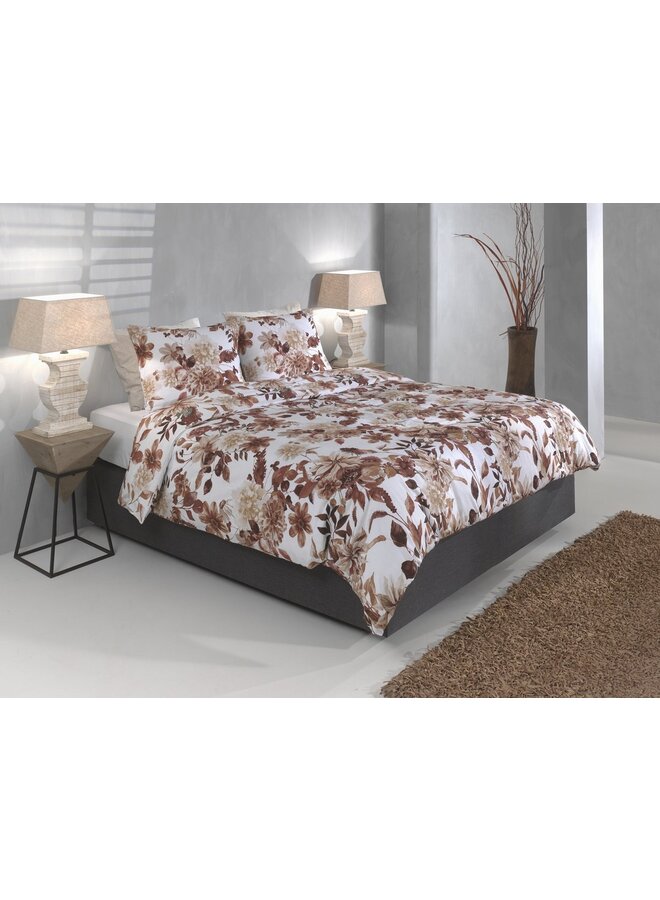 ZO! Home Flanel Dekbedovertrek Bruin