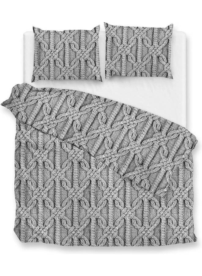 ZO! Home Dekbedovertrek Corda Grijs - Flanel