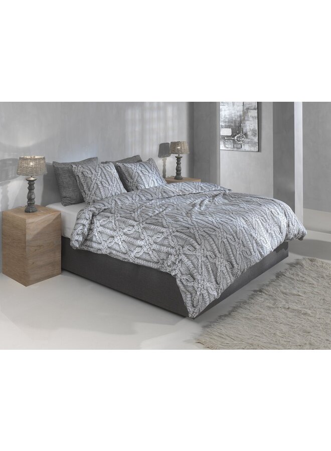 ZO! Home Dekbedovertrek Corda Grijs - Flanel