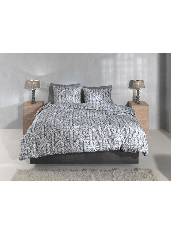 ZO! Home Dekbedovertrek Corda Grijs - Flanel