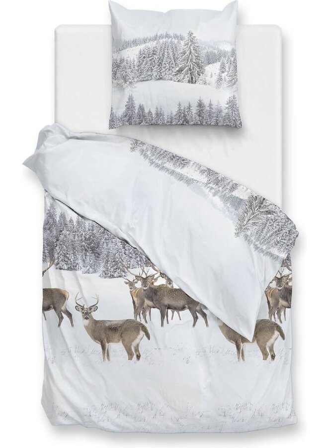 ZO! Home Dekbedovertrek Cervo Wit - Flanel