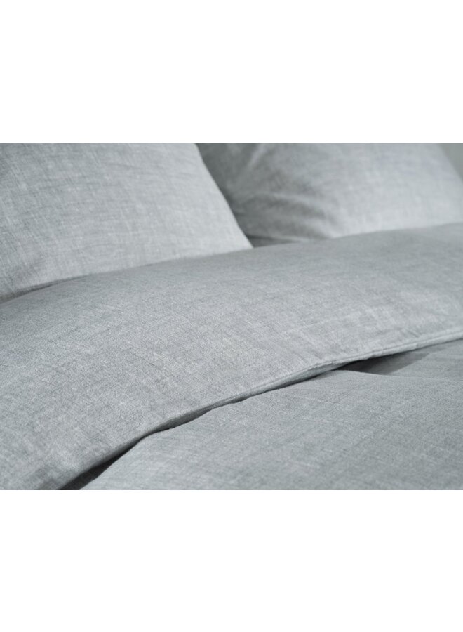 ZO! Home Dekbedovertrek Flanella-di-Lino Licht Grijs- Flanel