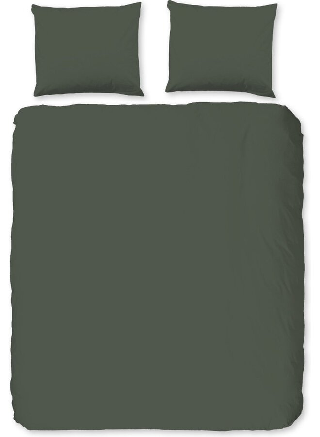 Dekbedovertrek Uni Olijf Groen - Microvezel