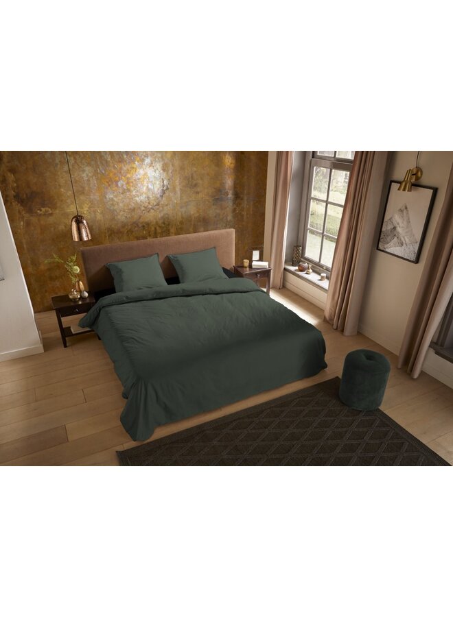 Pure Dekbedovertrek Uni Olijf Groen - Microvezel