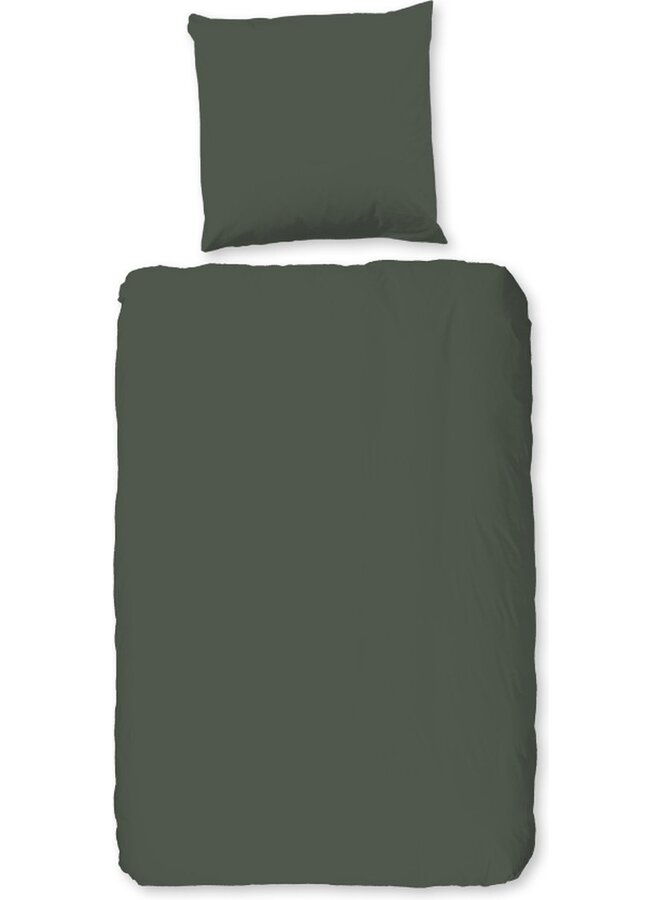 Pure Dekbedovertrek Uni Olijf Groen - Microvezel