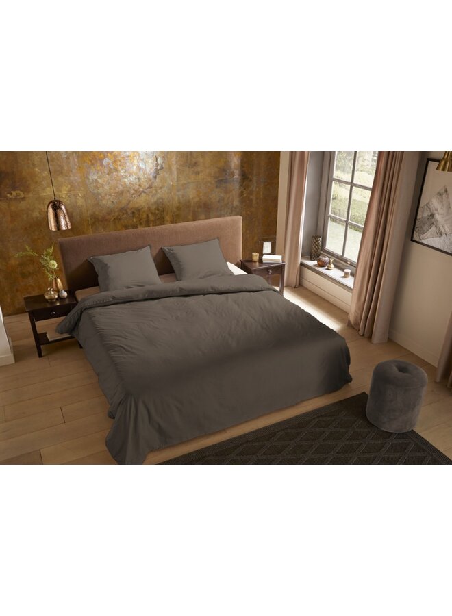 Pure Dekbedovertrek Uni Taupe - Microvezel