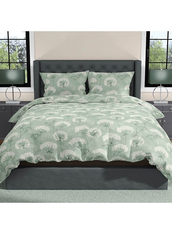 Romanette Dekbedovertrek Astera Groen - Katoen