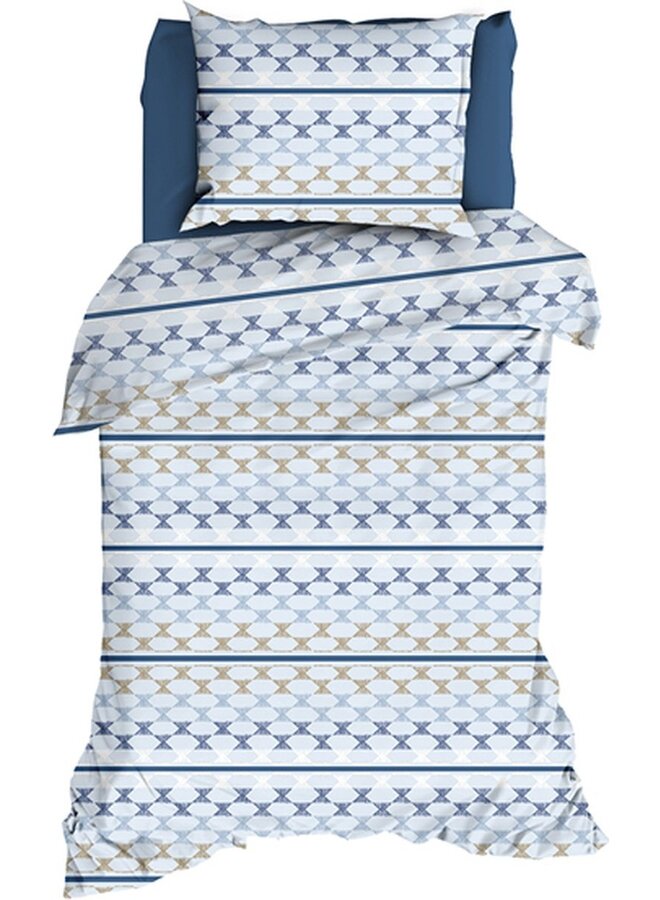 Romanette Dekbedovertrek Kapla Blauw - Katoen