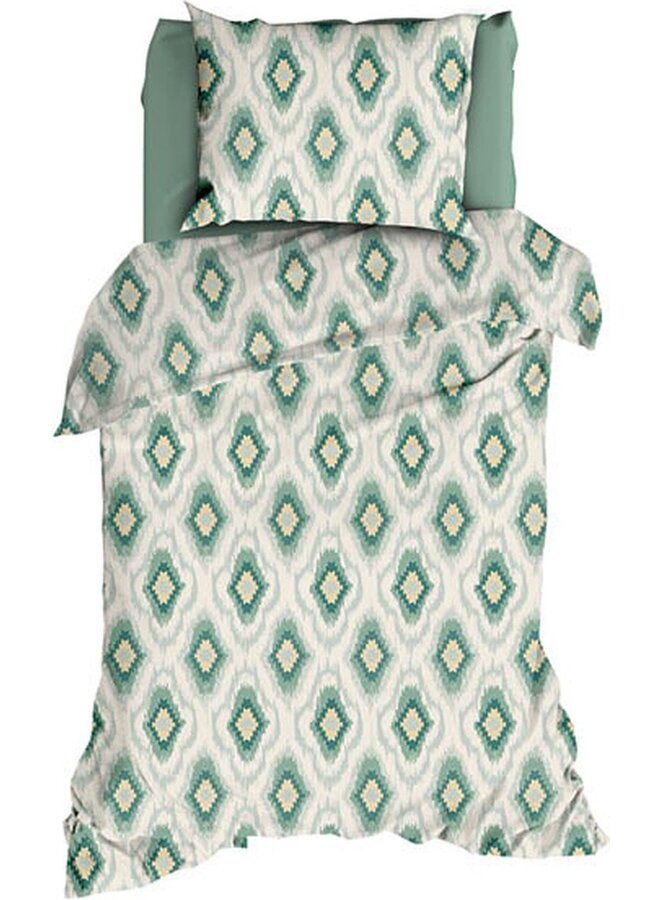 Romanette Dekbedovertrek Ottoman Groen - Katoen