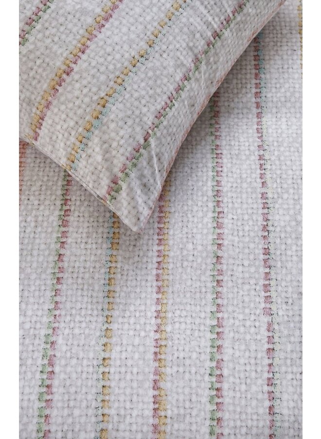 Ariadne At Home Dekbedovertrek Soft Lines Gebroken Wit - Katoen