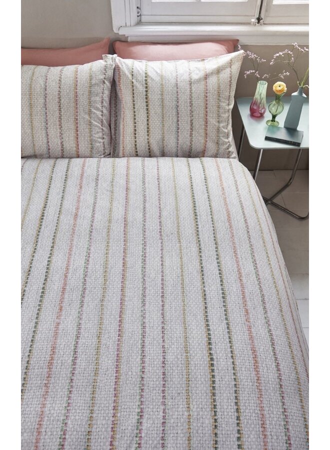 Ariadne At Home Dekbedovertrek Soft Lines Gebroken Wit - Katoen