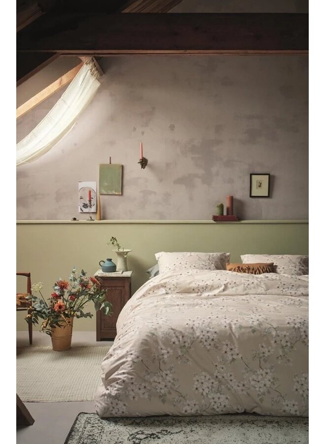 Ariadne At Home Dekbedovertrek Blooming Flowers Zand - Katoen