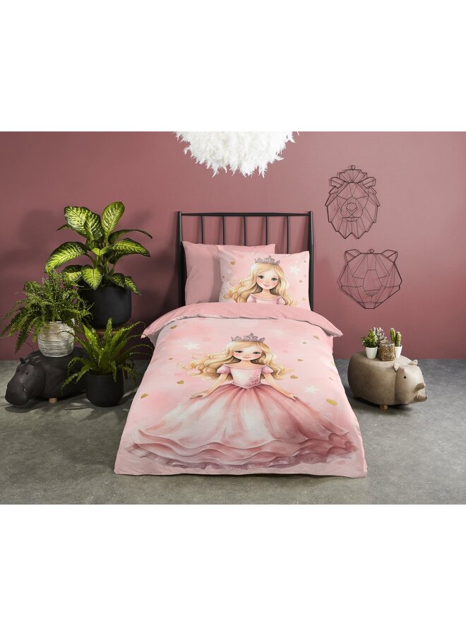 Good Morning Dekbedovertrek Kids Amelie Roze - Katoen