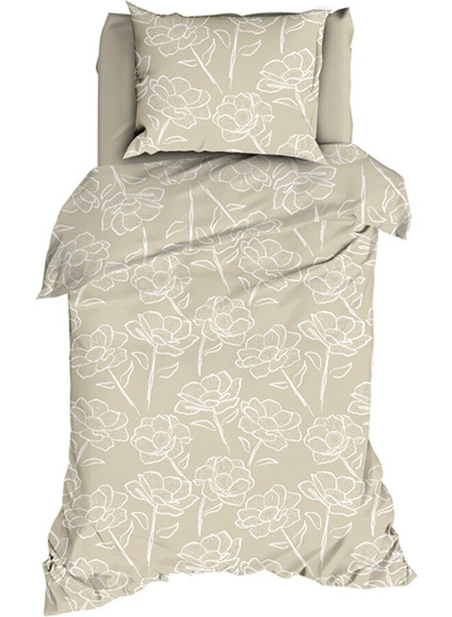 Romanette Dekbedovertrek Oyster Zand - Katoen