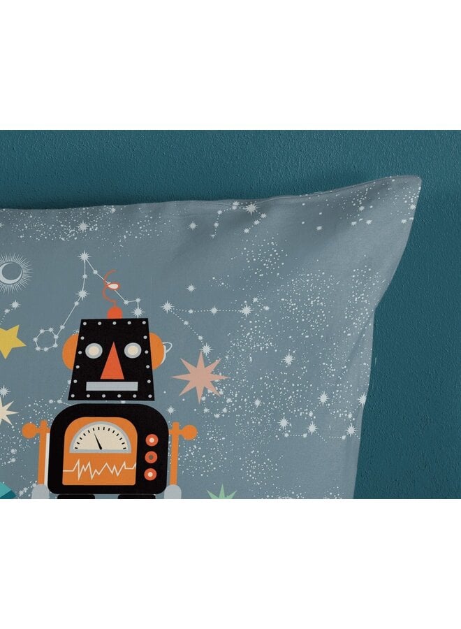 Good Morning Dekbedovertrek Kids Spacemen Grijs - Katoen