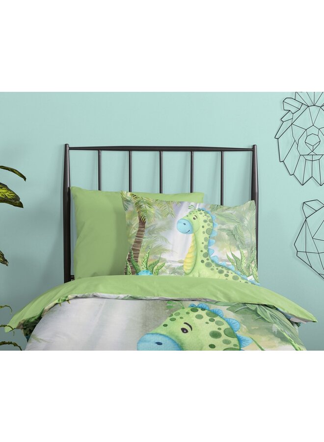 Good Morning Dekbedovertrek Kids Dani Groen - Katoen