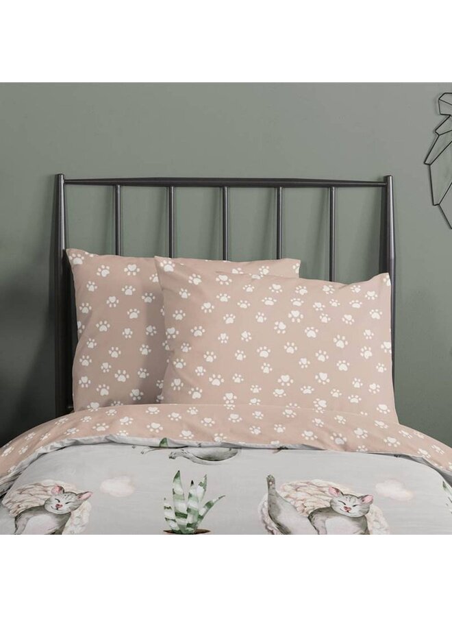 Good Morning Dekbedovertrek Kids Catlife Grijs - Katoen