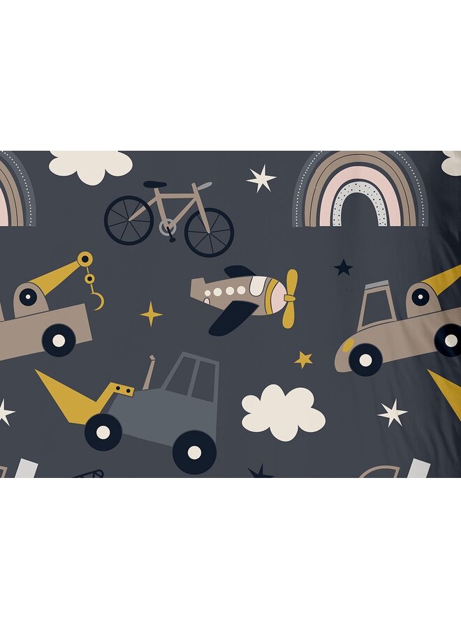 Good Morning Dekbedovertrek Kids Rush Grijs - Katoen