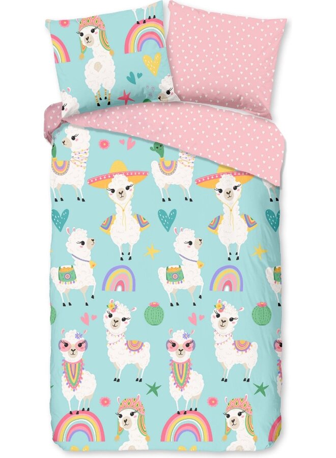 Good Morning Dekbedovertrek Kids Lamalife Multi - Katoen