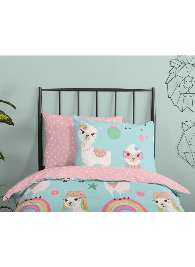 Good Morning Dekbedovertrek Kids Lamalife Multi - Katoen