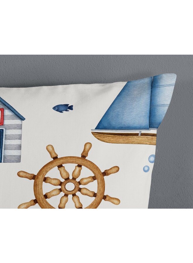 Good Morning Dekbedovertrek Kids Ahoy Blauw - Katoen