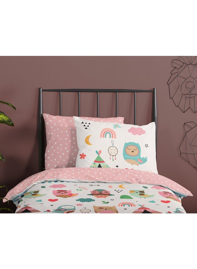 Good Morning Dekbedovertrek Kids Wise Multi - Katoen