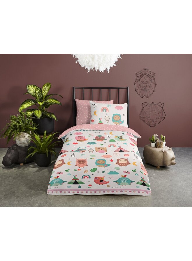 Good Morning Dekbedovertrek Kids Wise Multi - Katoen