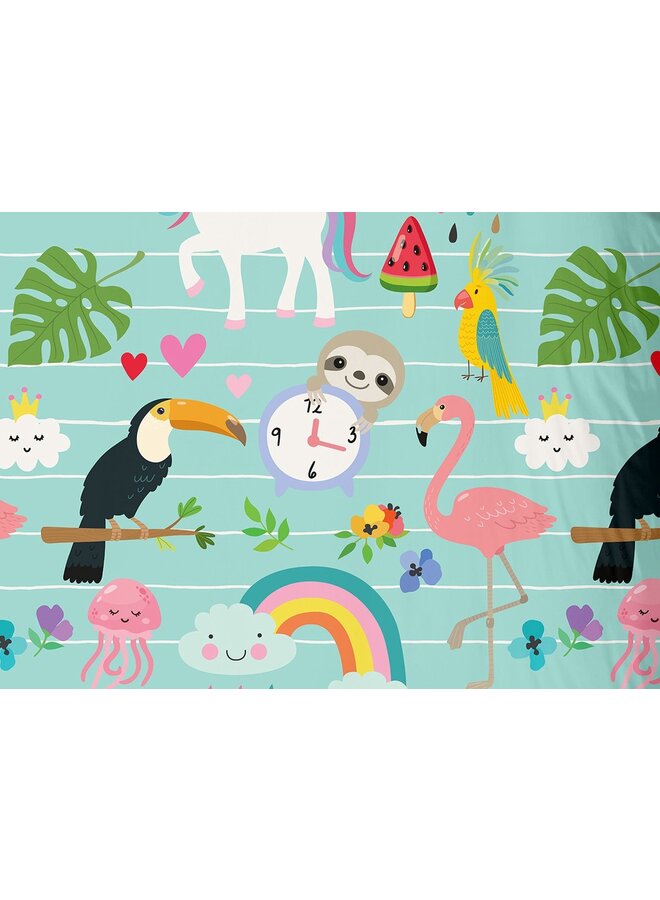 Good Morning Dekbedovertrek Kids Festen Aqua - Katoen