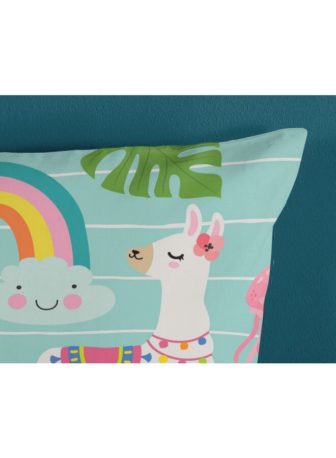 Good Morning Dekbedovertrek Kids Festen Aqua - Katoen