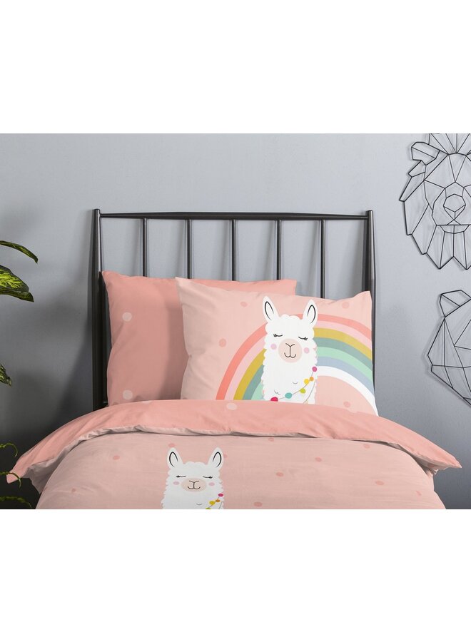 Good Morning Dekbedovertrek Kids Llama Multi - Katoen