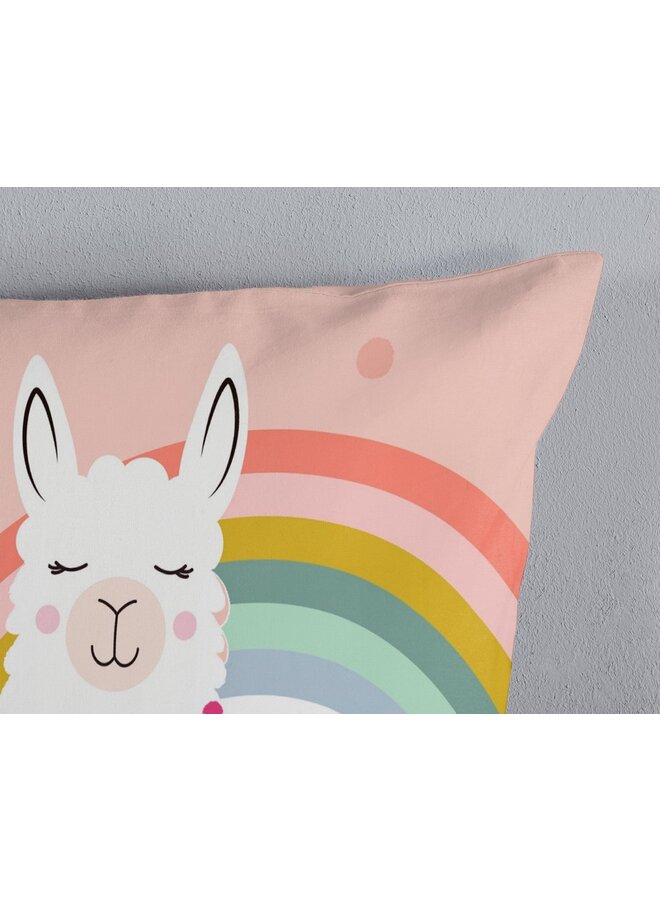 Good Morning Dekbedovertrek Kids Llama Multi - Katoen