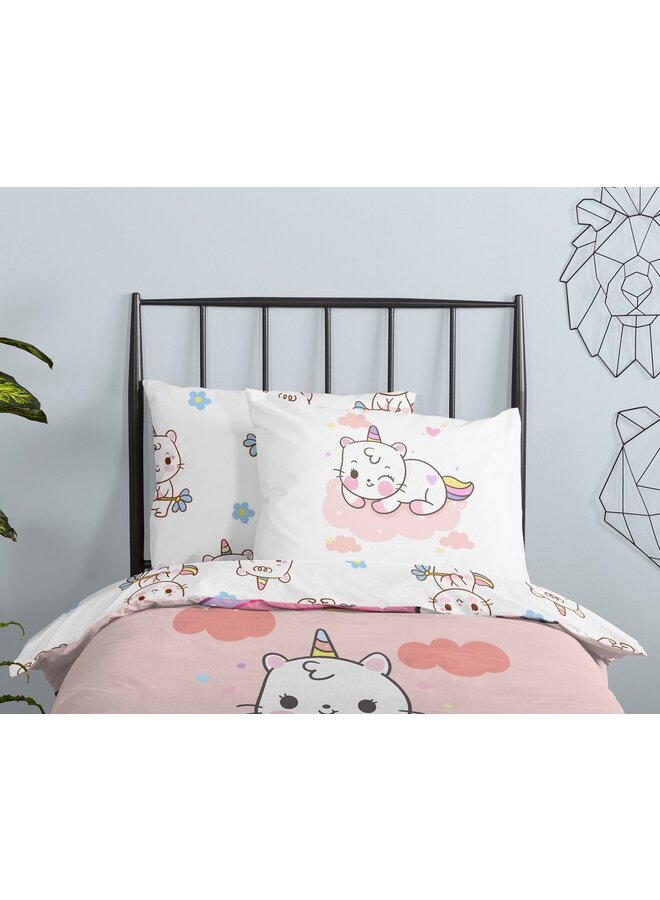 Good Morning Dekbedovertrek Kids Puk Roze - Katoen