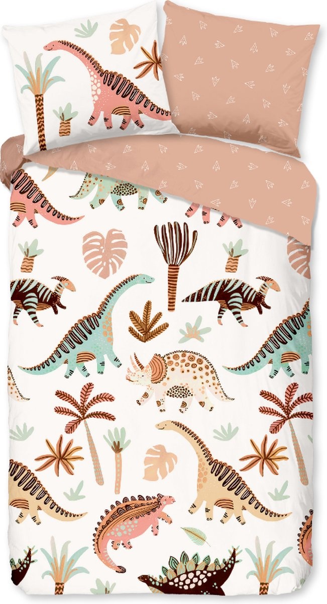 Good Morning Kids Dino Multi dekbedovertrek â€“ Speelse dinosaurussen ka