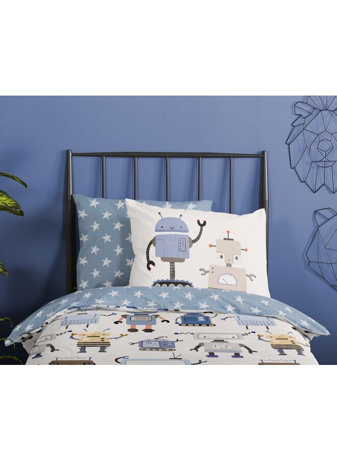 Good Morning Dekbedovertrek Kids Robo Multi - Katoen