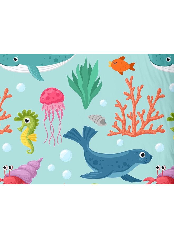 Good Morning Dekbedovertrek Kids Ocean Aqua - Katoen