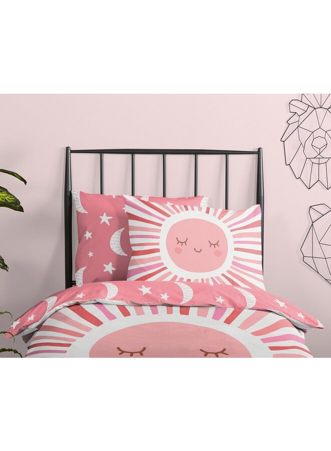 Good Morning Dekbedovertrek Kids Sunny Roze - Katoen
