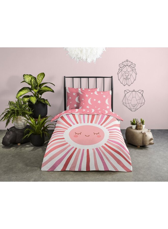 Good Morning Dekbedovertrek Kids Sunny Roze - Katoen