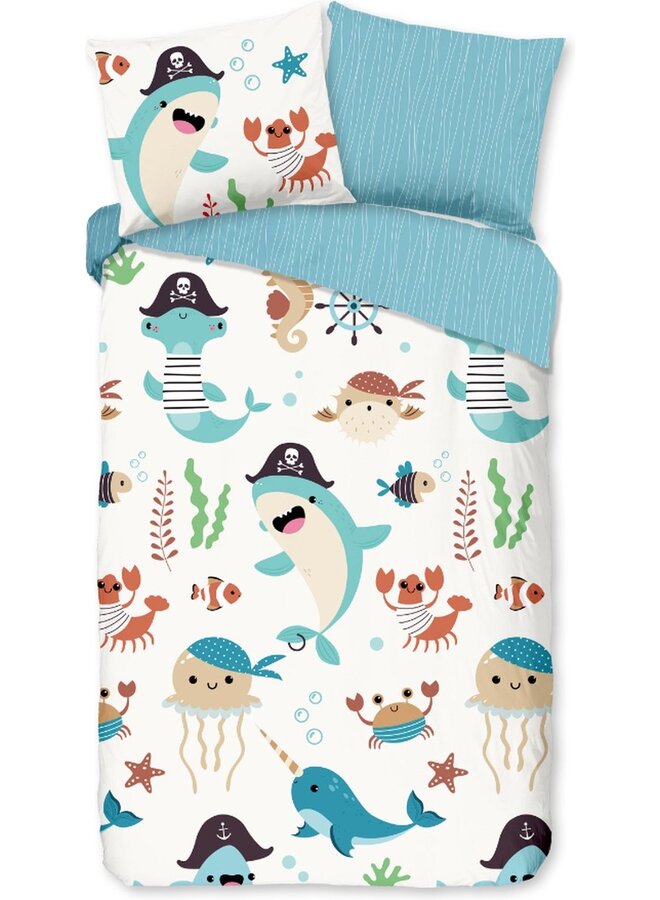 Good Morning Dekbedovertrek Kids Seaworld Multi - Katoen