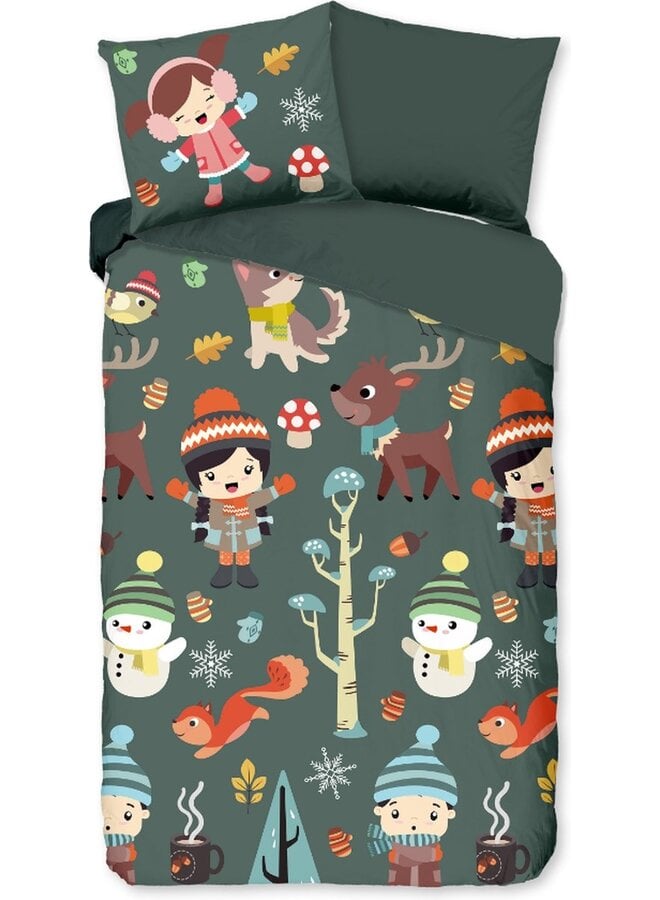 Dekbedovertrek Kids Fun Groen - Katoen PLX