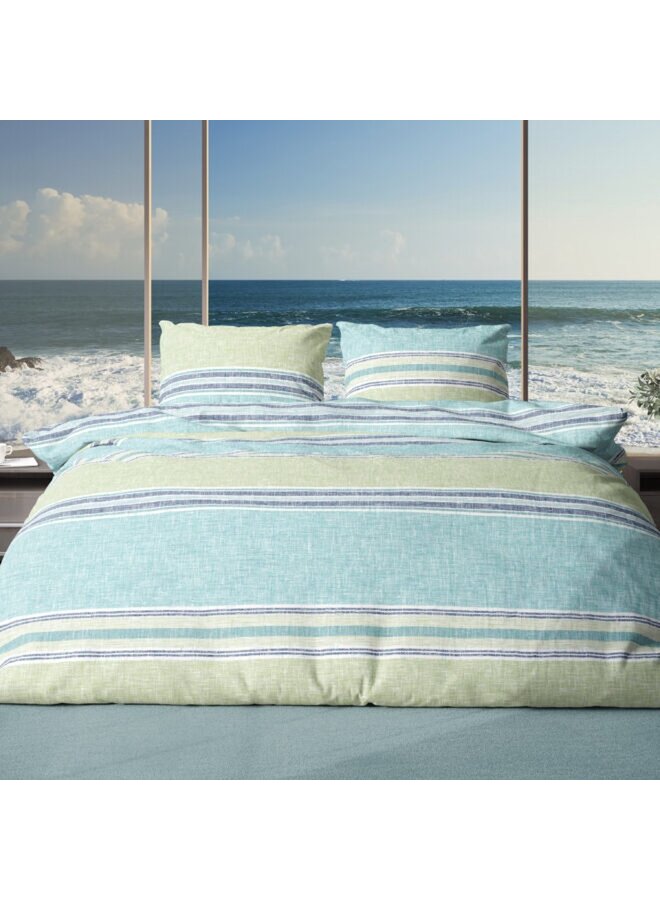 Romanette Dekbedovertrek Alfie Aqua/Blauw - Katoen