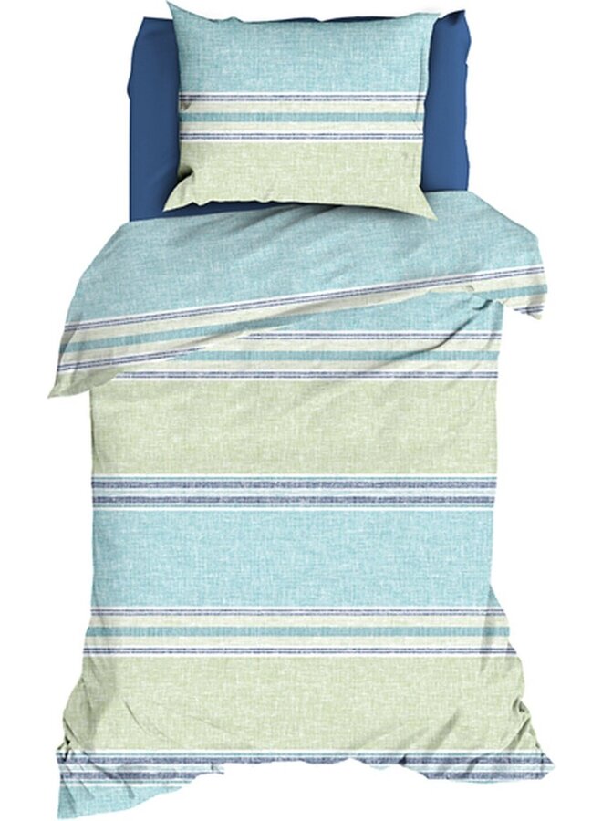 Romanette Dekbedovertrek Alfie Aqua/Blauw - Katoen