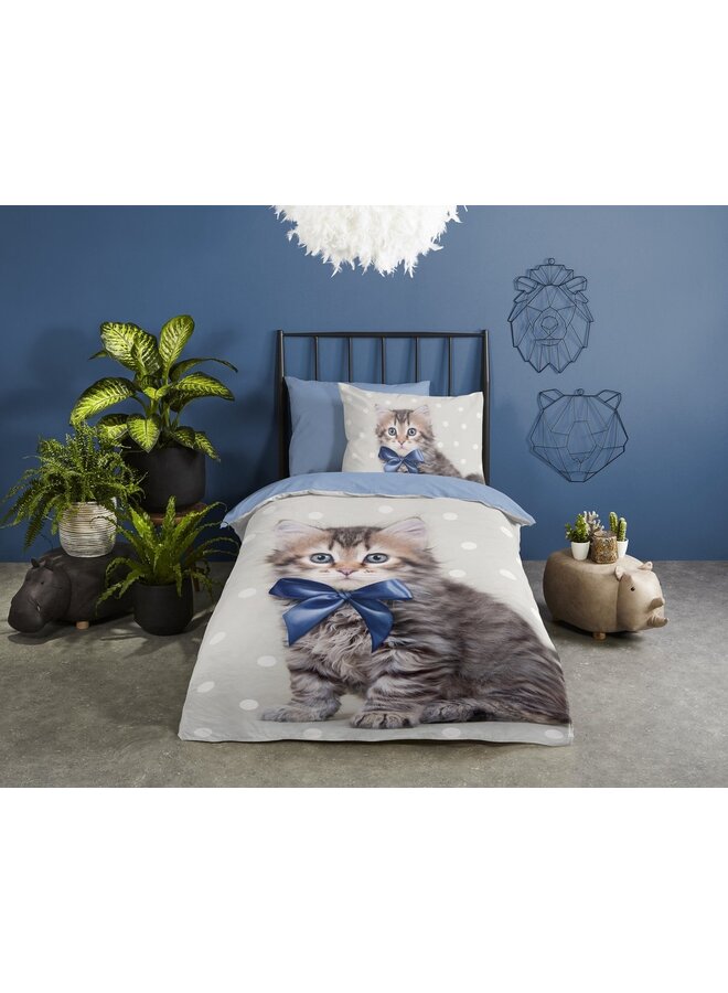 Good Morning Dekbedovertrek Kids Mae Blauw - Katoen