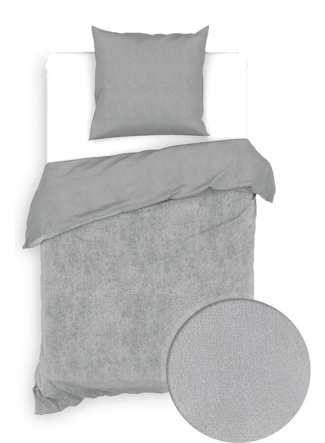 ZO! Home Dekbedovertrek Velluto Uni Grijs - Velvet