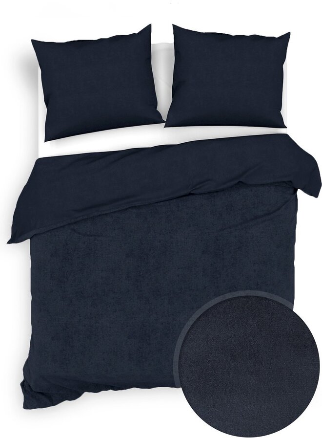 Dekbedovertrek Velluto Uni Navy - Velvet