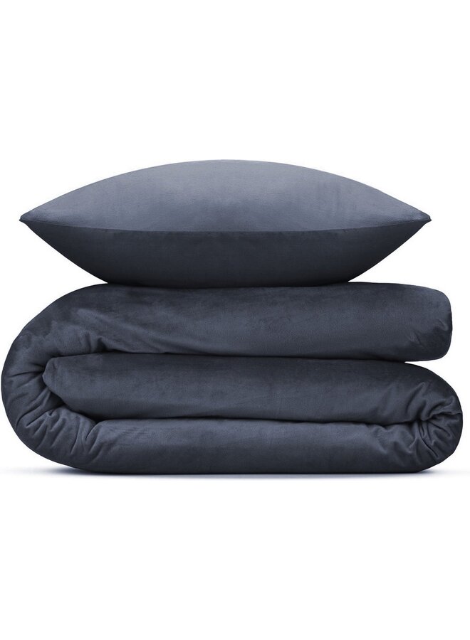 ZO! Home Dekbedovertrek Velluto Uni Navy - Velvet