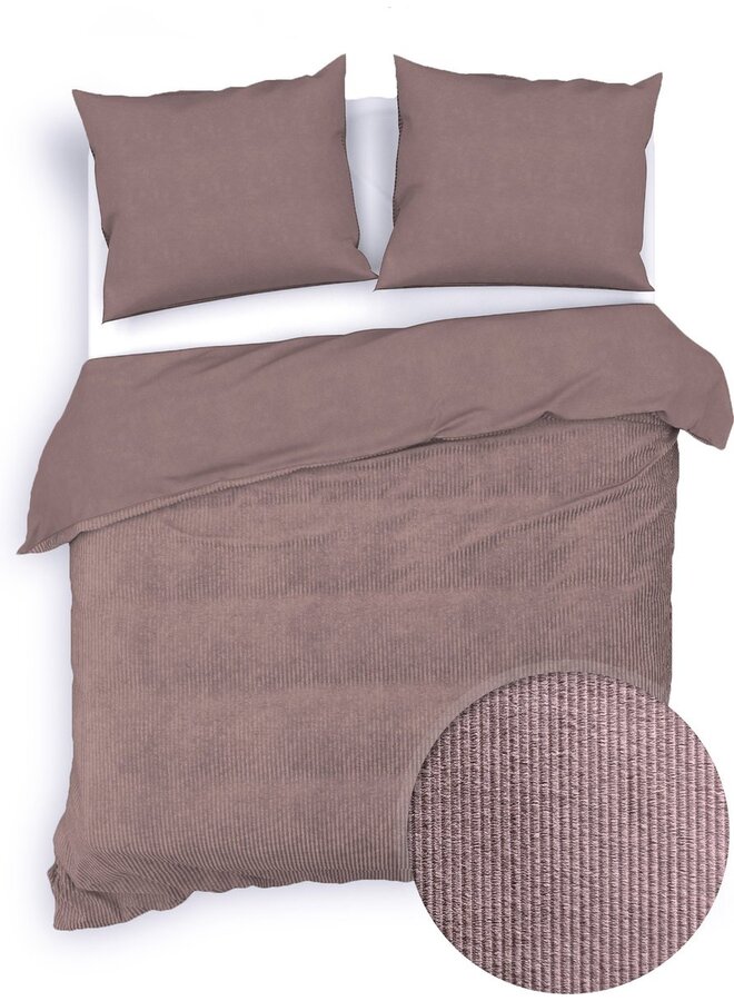 Dekbedovertrek Velluto-a-Coste Uni Roze - Velvet
