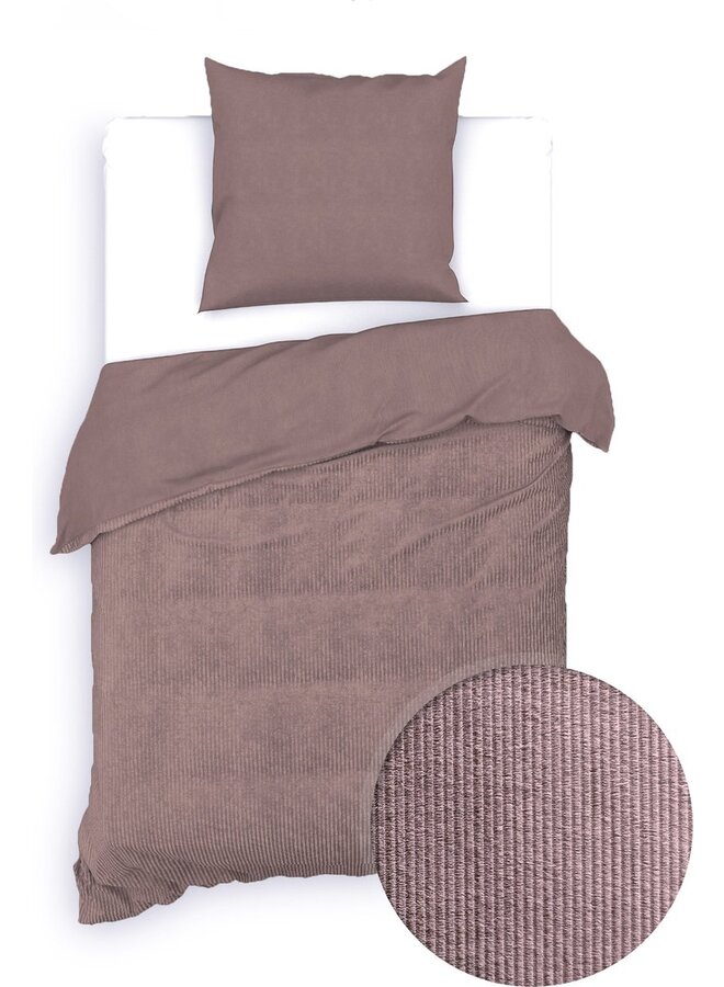 ZO! Home Dekbedovertrek Velluto-a-Coste Uni Roze - Velvet